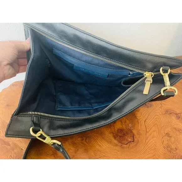 Navy French Connection Cow Hair Handbag with Long Strap - Picture 7 of 10